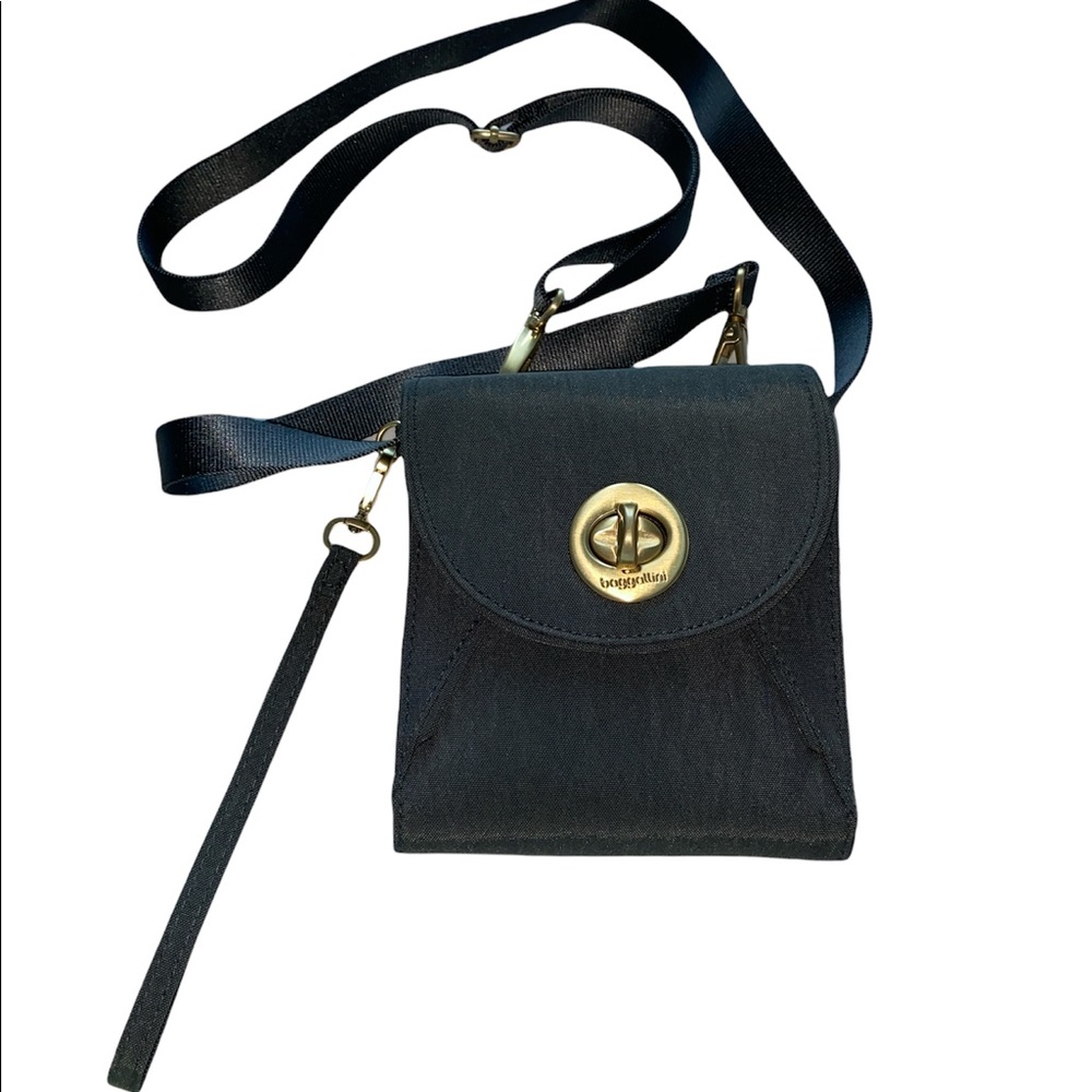 Baggallini Athens Green Turnlock RDIF Crossbody Wallet Bag